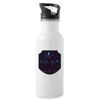 Deadlifts Gym Fitness Fun Workout - Water bottle with straw - white - Right