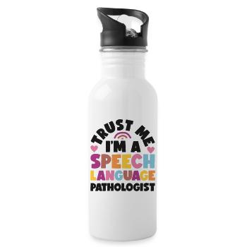Speech Therapist Therapy Assistant - Trinkflasche mit integriertem Trinkhalm - Weiß - Rechts
