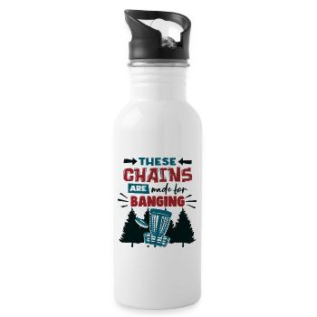 Disc Golf Hommes Humour Frisbee - Gourde avec paille intégrée - blanc - Droite