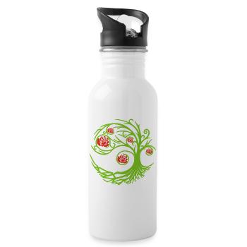 Strange rose bush - Water bottle with straw - white - Right