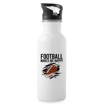 Le football me rend heureux - Gourde avec paille intégrée - blanc - Droite