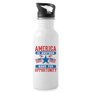 AMERICA IS ANOTHER NAME FOR OPPORTUNITY 2 - Water bottle with straw - white - Right