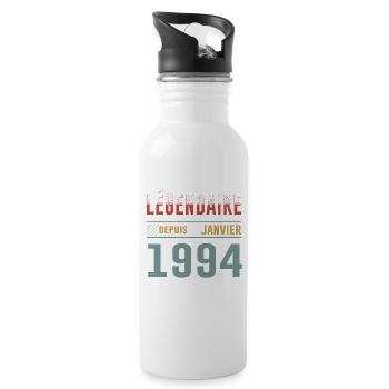 Légendaire Depuis Janvier 1994 Anniversaire - Gourde avec paille intégrée - blanc - Droite