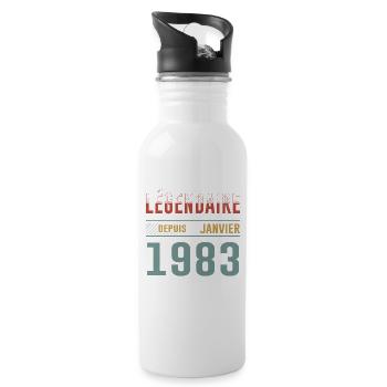 Légendaire Depuis Janvier 1983 Anniversaire - Gourde avec paille intégrée - blanc - Droite