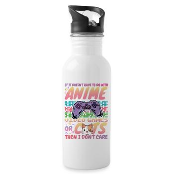 Spaß Anime Katzen Videospiele Gamer Gaming Katze Anime - Trinkflasche mit integriertem Trinkhalm - Weiß - Rechts