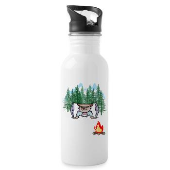 naturally sleep forest dwellers eco freak dream - Water bottle with straw - white - Right