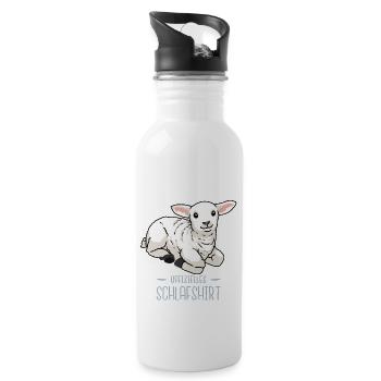 Schaf Schafe Guten Nacht schlafen Kinder Baby Lamm - Trinkflasche mit integriertem Trinkhalm - Weiß - Rechts