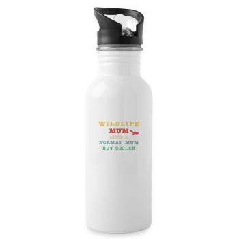 Wildlife Mum - like a normal Mum but cooler! - Trinkflasche mit integriertem Trinkhalm - Weiß - Rechts