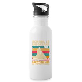 School is important, but snowmobiling is - Water bottle with straw - white - Right