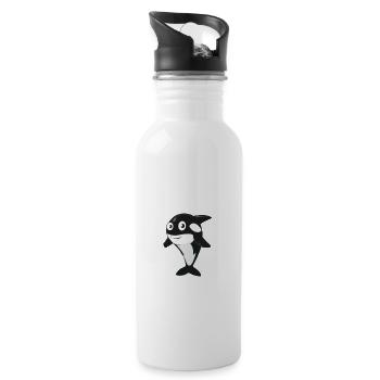 Wal Hallo - Trinkflasche mit integriertem Trinkhalm - Weiß - Rechts