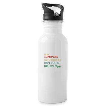 Mein letztes sauberes Outdoor Shirt - Trinkflasche mit integriertem Trinkhalm - Weiß - Rechts