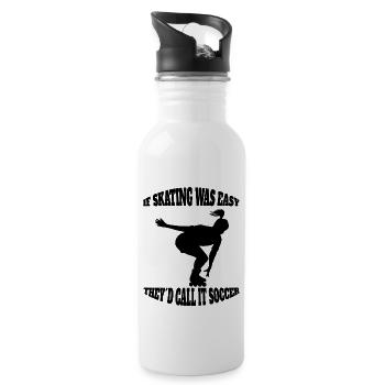 Rollschuh skaten Inliner Inline Skater Geschenk - Trinkflasche mit integriertem Trinkhalm - Weiß - Rechts