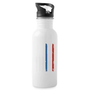 American soldier flag July 4 - Water bottle with straw - white - Right