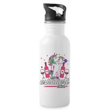 Es eskaliert eh T-Shirt Malle Party Outfit Damen - Trinkflasche mit integriertem Trinkhalm - Weiß - Rechts