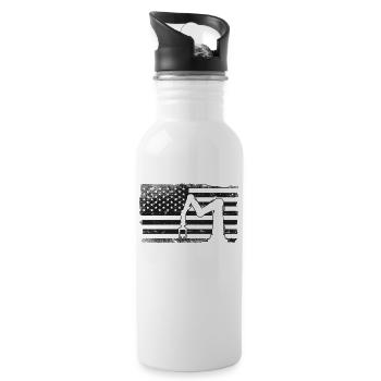 Robot Robotics Engineer American - Water bottle with straw - white - Right