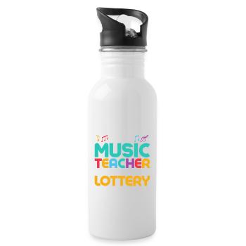 I'm Proud To Be Music Teacher Until I Win The Lott - Water bottle with straw - white - Right