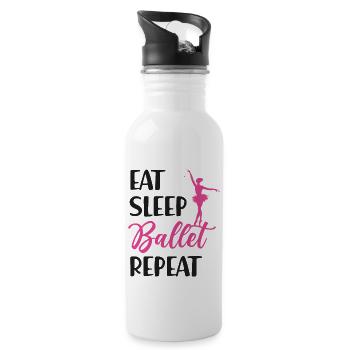 Ballet Dancer Dance Girl Ballerina - Trinkflasche mit integriertem Trinkhalm - Weiß - Rechts