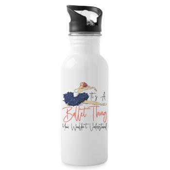 Ballet Dancer Dance Girl Ballerina - Water bottle with straw - white - Right