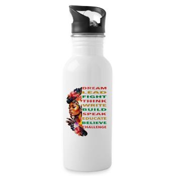 Dream Lead Women Juneteenth Black History Month - Trinkflasche mit integriertem Trinkhalm - Weiß - Rechts