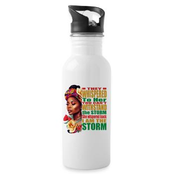 Je suis la tempête Mois de l’histoire des Noirs des femmes africaines - Gourde avec paille intégrée - blanc - Droite