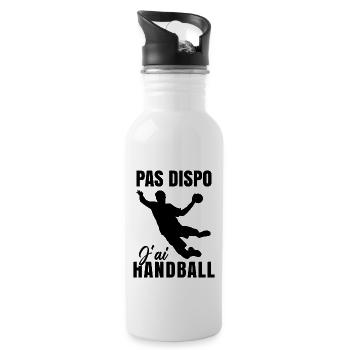 Pas Dispo J'Ai Handball | Handballeur Handball - Gourde avec paille intégrée - blanc - Droite