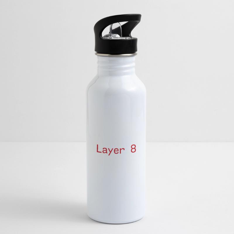 Layer 8 Problem Sysadmin Tech Support Trinkflasche mit integriertem Trinkhalm