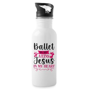 Ballet Dancer Dance Girl Ballerina - Water bottle with straw - white - Right