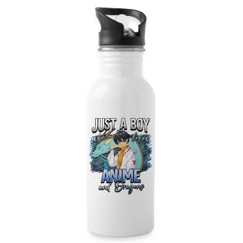 Anime Otaku Weeb - Water bottle with straw - white - Right