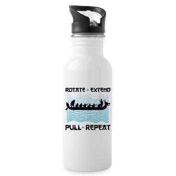 Chinese Boat Race for Dragon Boat Trainers - Water bottle with straw - white - Right