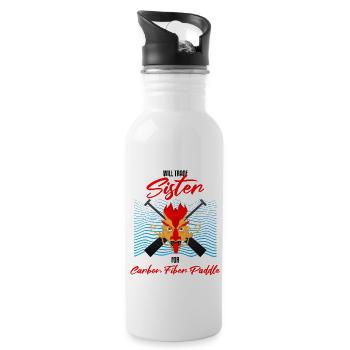 Dragon Boat Racing Design for Dragon Boating - Water bottle with straw - white - Right