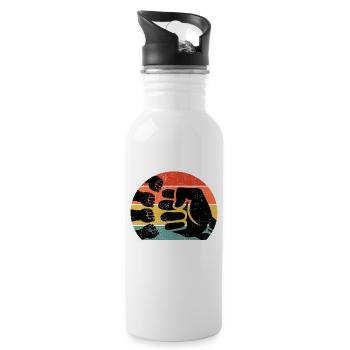 Vier Hände für Papa Baby Vatertagsgeschenk - Trinkflasche mit integriertem Trinkhalm - Weiß - Rechts