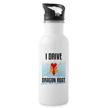 Dragon Boat Racing Design for Dragon Boating - Water bottle with straw - white - Right