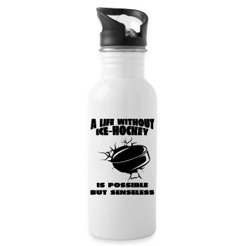 Eishockeyspieler Hockeyfan Eishockey Eishockeyteam - Water bottle with straw - white - Right