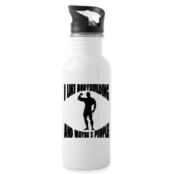 Fitness Bodybuilding Athletes Fitness Sports Sports - Water bottle with straw - white - Right