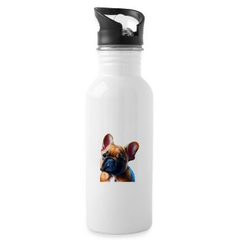 S’il vous plaît, n’effrayez pas mon chien Français Bulldog - Gourde avec paille intégrée - blanc - Droite