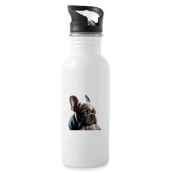 S’il vous plaît, n’effrayez pas mon chien Français Bulldog - Gourde avec paille intégrée - blanc - Droite