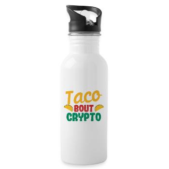 Let's Taco Bout Crypto Fiesta Currency Mexican - Water bottle with straw - white - Right