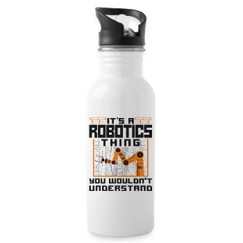 Ingénieur Robotique Robot Vintage - Gourde avec paille intégrée - blanc - Droite