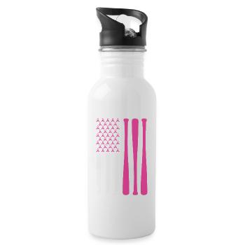 American Baseball Sports - Water bottle with straw - white - Right