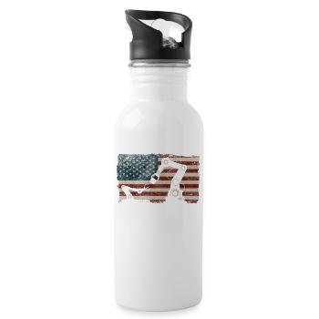 Robot Robotics Engineer American - Water bottle with straw - white - Right