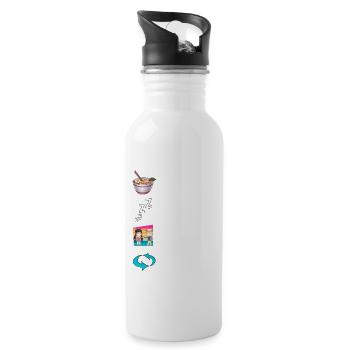 Cute Japanese Eat Sleep Anime Repeat Manga - Water bottle with straw - white - Right