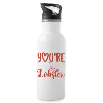 You are my lobster - Trinkflasche mit integriertem Trinkhalm - Weiß - Rechts