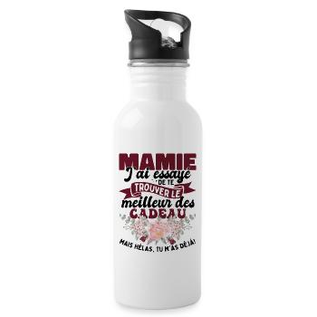 Mamie Cadeau Fête Des Mères - Gourde avec paille intégrée - blanc - Droite