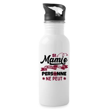 Drôle Fête Des Mères Mamie - Gourde avec paille intégrée - blanc - Droite