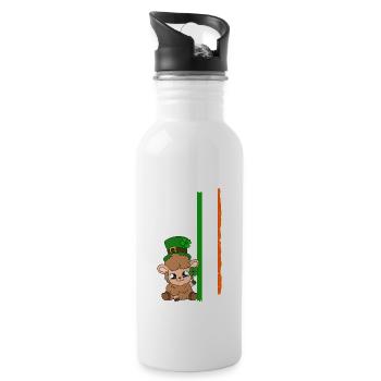 Sheep Shamrocks Saint Patrick's Day - Trinkflasche mit integriertem Trinkhalm - Weiß - Rechts