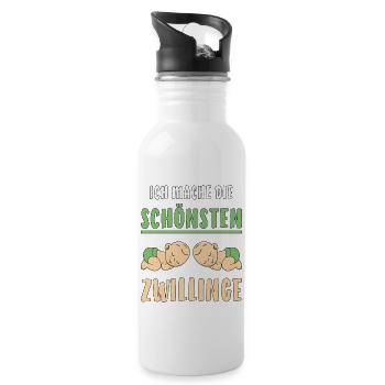 MACHE DIE SCHÖNSTEN ZWILLINGE - Trinkflasche mit integriertem Trinkhalm - Weiß - Rechts