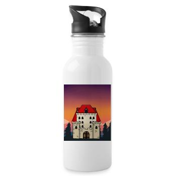 Castle Castle Middle Ages Fairy Tale Character - Water bottle with straw - white - Right
