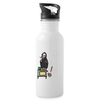Ghosts Kitchen Horror Midnight Cooking Gourmet - Water bottle with straw - white - Right