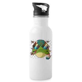 60s 70s Costume Groovy Hippie - Gourde avec paille intégrée - blanc - Droite