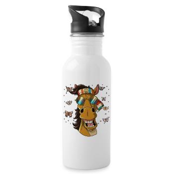 60s 70s Costume Groovy Hippie - Water bottle with straw - white - Right